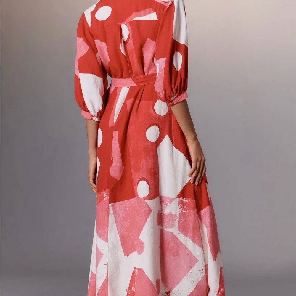 Anthropologie The Mona Linen Shirt Dress by Maeve Great Condition! - Picture 4 of 10